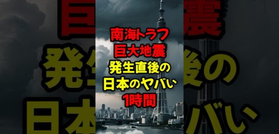 YouTube動画「【🙏10万再生】南海トラフ巨大地震 発生直後の“日本のヤバい1時間#南海トラフ #地震 #災害 #怖い #防災 #雑学」のサムネイル画像