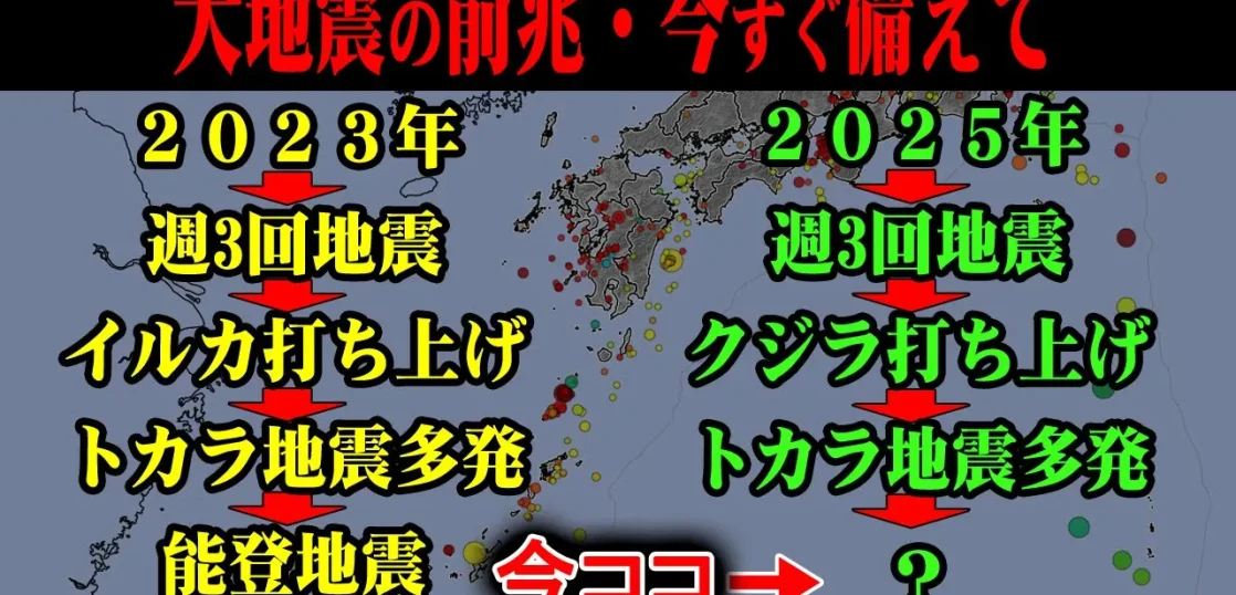 YouTube動画「【マジで備えて】能登地震と同じ異常パターンが始まった…9月は絶対に備えて下さい!」のサムネイル画像