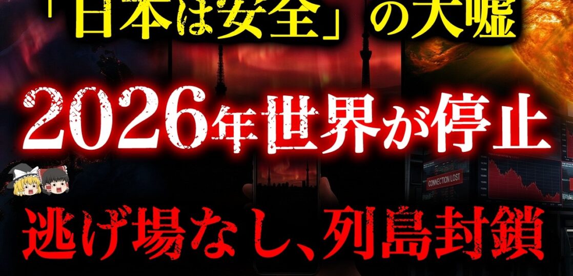 YouTube動画「【緊急】2026年2月、太陽の暴走が始まった！「日本は安全」を信じるな！デジタル鎖国に備えろ【都市伝説】【ゆっくり解説】」のサムネイル画像